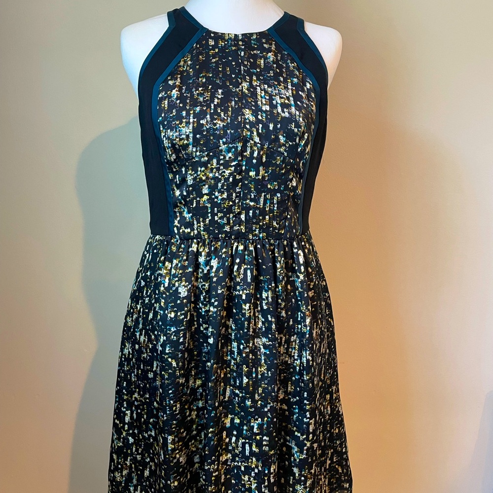 Rebecca Taylor Racerback Sequined Printed Dress